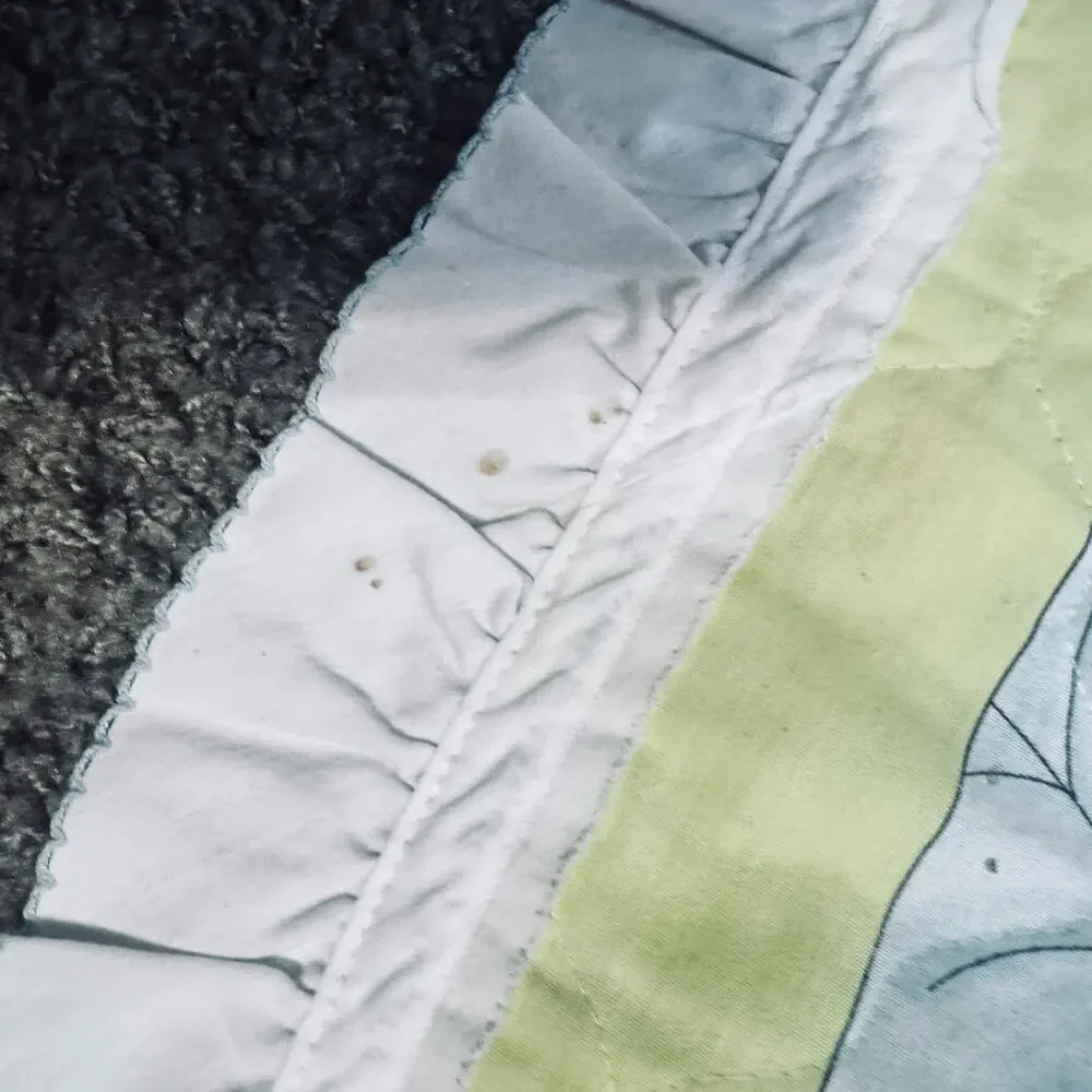 Precious Moments Baby Animals Quilted Crib Blanket Safari Zoo Jungle Vintage 90s